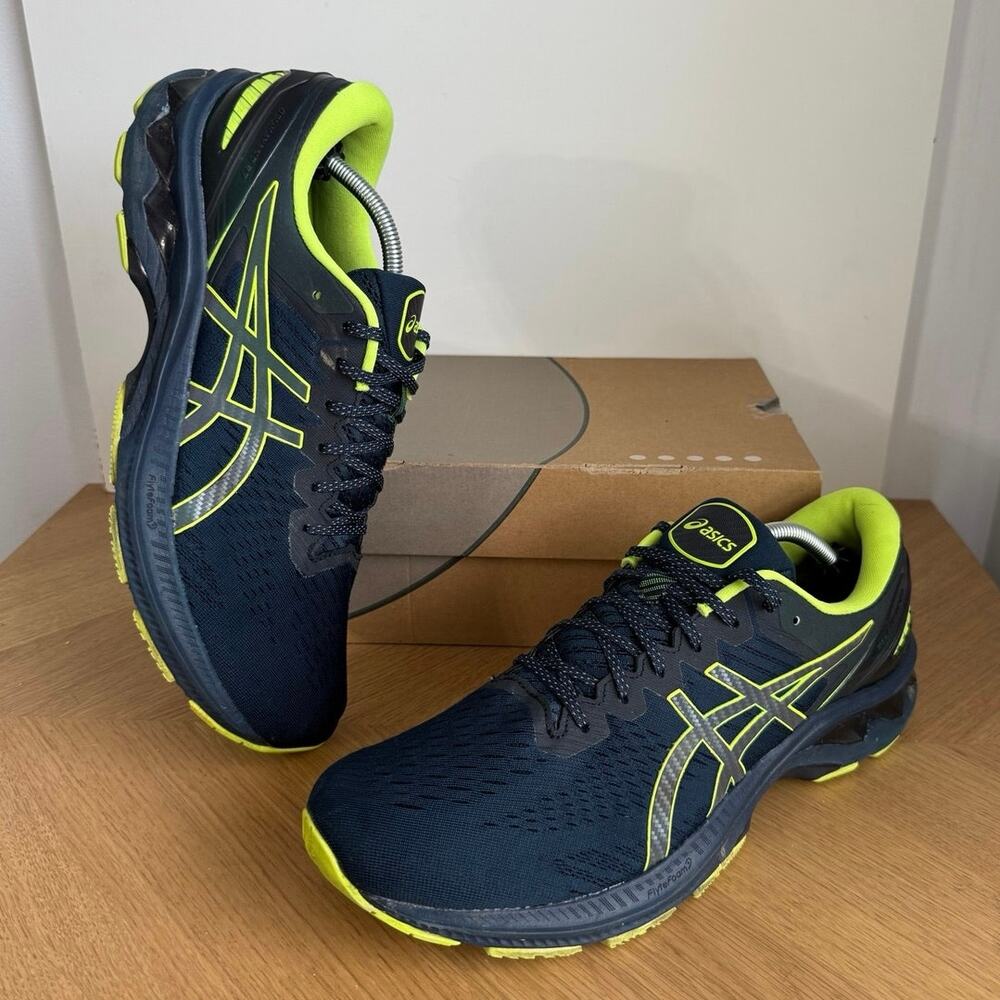 ASICS Gel Kayano 27 Blue/Volt Green Men Running Sneakers- SZ 12
